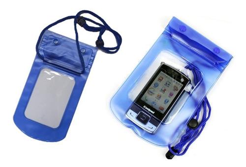 Bolsa Forro Protector Celulares Sumergible En Agua Piscina Azul